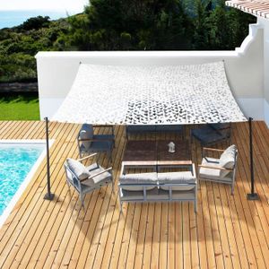 VOILE D'OMBRAGE Voile d'ombrage rectangulaire blanc - IDMARKET - 4x6 M - Protection anti-UV