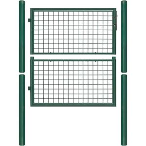 PORTAIL - PORTILLON Randaco Portillon en acier galvanisé, 100x100cm Vert Portillon de Jardin Porte de clôture, avec serrure, poignée et clé, Exterie14