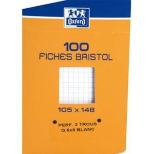 OXFORD Boîte distributrice 100 fiches bristol perforées format
