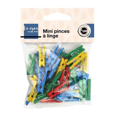 Lot de 50 Mini Pinces à Linge en Bois Décoratives,3.5CM Petites