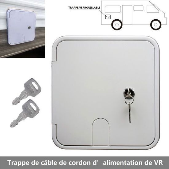 Trappe Camping Car Avec Serrure Trappe De Remplissage D'eau Douce Par Gravité Pour Camping-car, Entrée Avec Clés Carrées Blanches Pour Camping- cars, Remorques, Caravanes Trappe Remplissage Eau Camping Car
