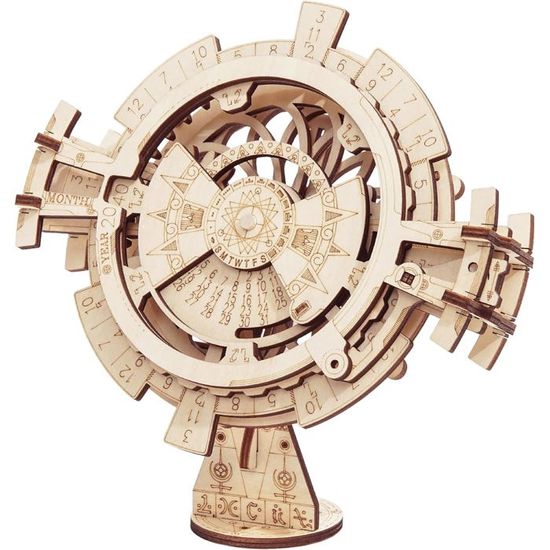 Robotime Calendrier Perpétuel Mécanique 3D – Maquette En Bois à Construire, Découpe Laser, 52 Pièces, Cadeau STEM Adulte Et Enfant