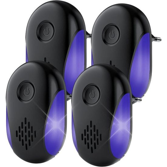 Répulsif Ultrason Souris Rats 4 Pack - Puissant Anti Rongeurs, Araignées, Cafards - Mode Silencieux Et Boost