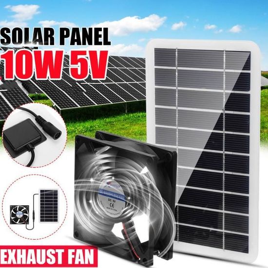 Kit Solaire Autonome Ventilateur Extraction Solaire Ciciglow 10W - Ventilation IP67 Pour Poulailler/Abri Ventilateur Abri