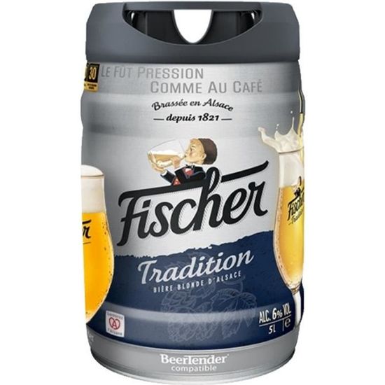 Fischer Tradition - Bière blonde - Fût 5L compatible Beertender - La cave  Cdiscount