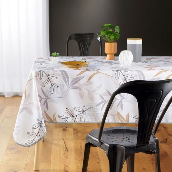 Prironde Nappe grise et blanche pour tables rectangulaires/ovales