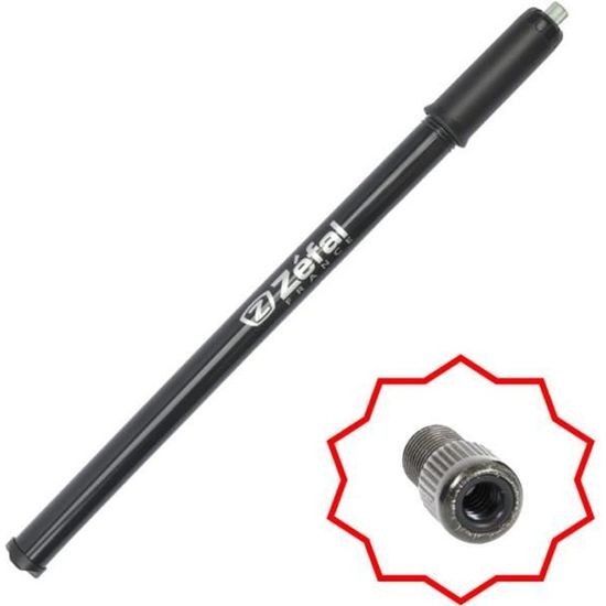 Pompe à Vélo Zefal MT323 – Modèle Traditionnel, Tout Aluminium, Raccord Flexible, Fixation Incluse, Fabriquée En France