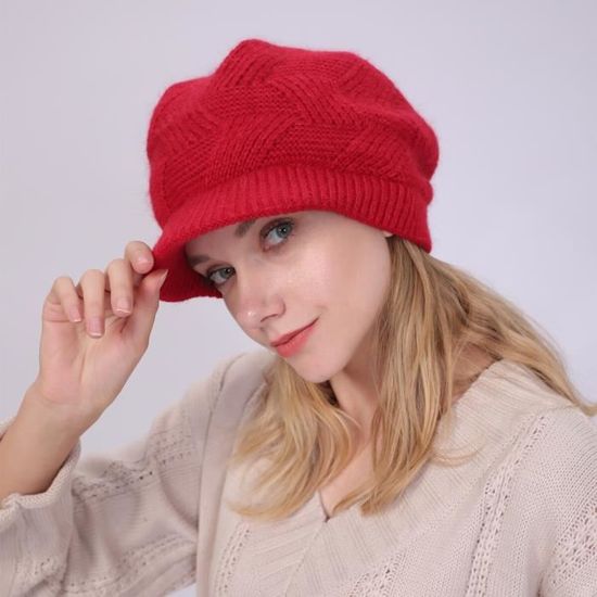 Casquette Baker Boy En Laine 100% - Taille Unique, Bandeau élastique, Style Rétro Pour Femme, Quotidien Ou Occasions