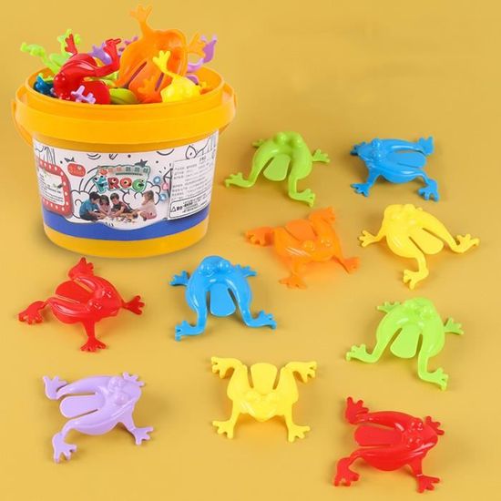 Jouets Saut De Grenouille | Lot De 30 | Pression Doigt Rebondissant | Cadeau Anniversaire, Pâques | Couleurs Vives
