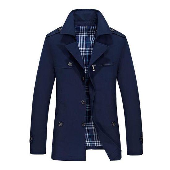 Veste à Capuche En Laine Pour Homme Long Manteau Coupe-Vent Décontracté Épais Slim Automne Hiver Gris Gris - Prêt-à-Porter