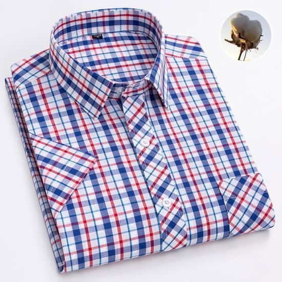 Chemise à Carreaux HUGO BOSS Manches Courtes Taille L - Coton, Multicolore, Excellent état
