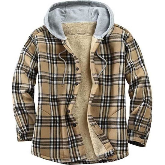 Chemise En Flanelle Doublée Polaire Pour Homme - Carreaux, Hiver, Chaude, Robuste, Plusieurs Coloris