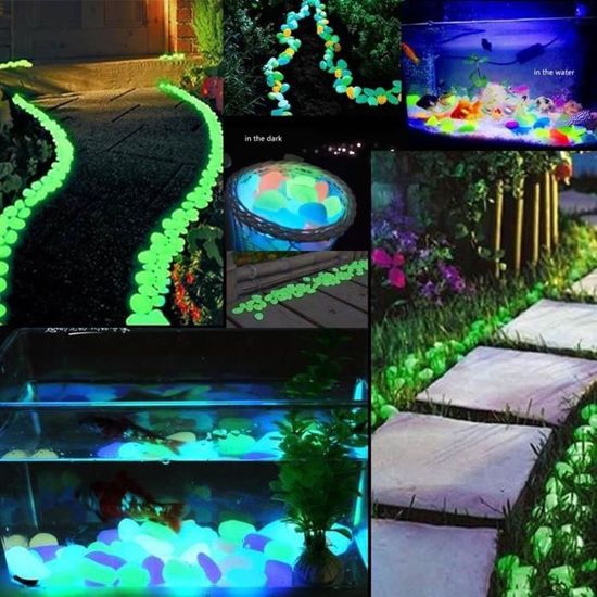 330 Pierres Lumineuses Phosphorescentes - Galets Blancs Décoratifs Jardin, Aquarium, Vase