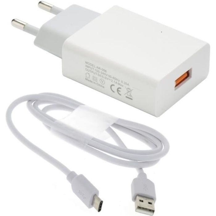 Pour Xiaomi Mi Note 10 : Chargeur USB 2A + Câble USB-C