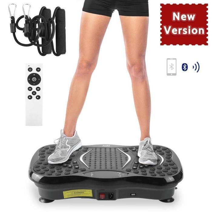 Home Plateforme Vibrante Oscillante 200W avec Bluetooth Haut-Parleurs Musique,120KG Capacité