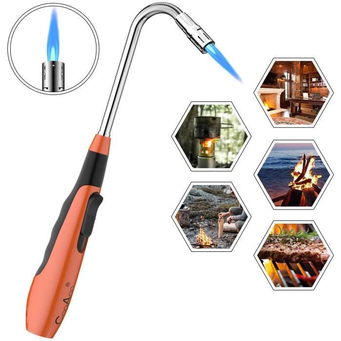 Briquet Tempete Briquet Chalumeau Briquet Tempête Torche Gaz Allume Bougie Rechargeable Allume Feu Allumettes Longue Pour Allume Cha