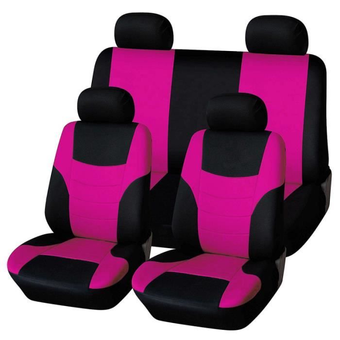 8pcs Universel Coiffant Couvertures de siège de voiture Ensemble Protecteur de classique (rose HOUSSE DE SIEGE - COUVRE SIEGE