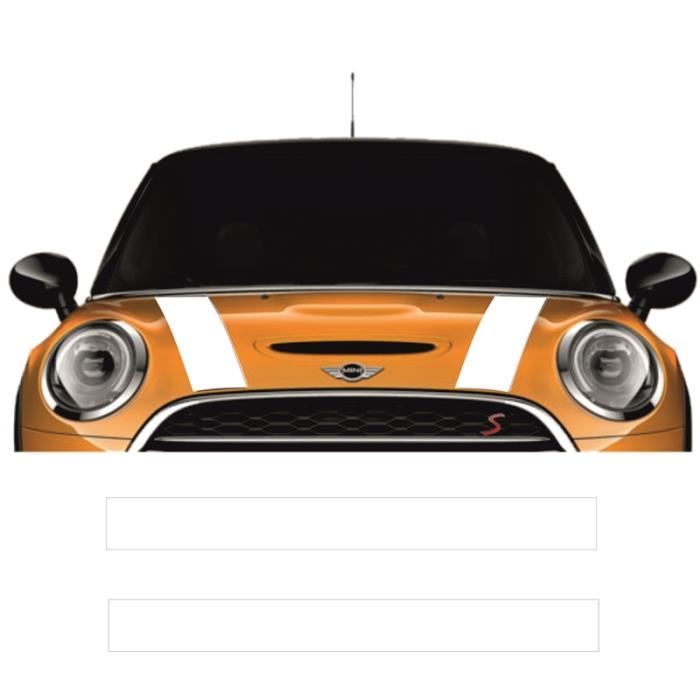 Mini one cooper 2 Bandes capots - BLANC - Kit Complet - voiture Sticker Autocollant