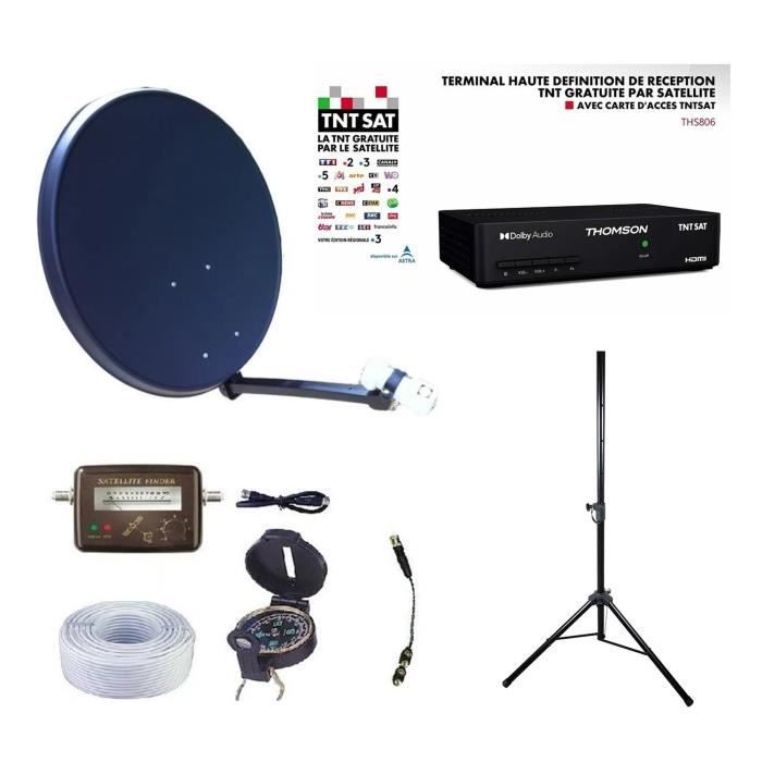 KIT Récepteur Thomson THS806 TNTSAT 220/12V + PARABOLE + LNB + Trépied + Kit SATFINDER
