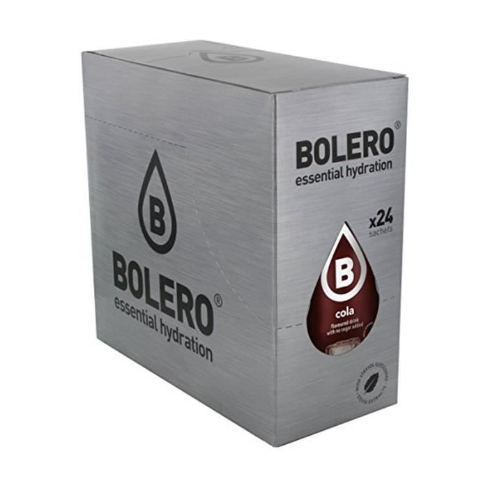 Bolero+Boisson instantanée sans saveur de sucre cola 24 unités de 9g
