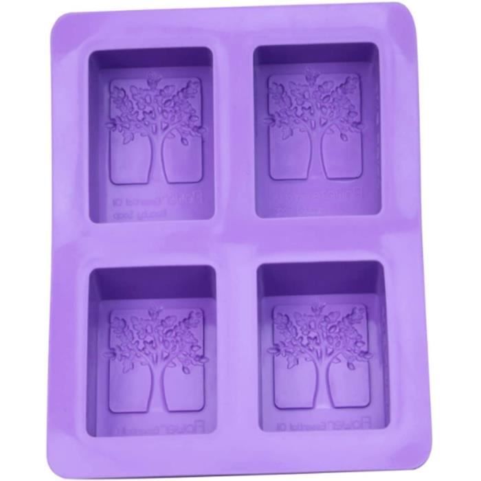 4 Carré Creux Rectangle DIY Moule à Savon Moulessilicone Gateaux Jelly Ice Gâteau Chocolat Moules en Silicone