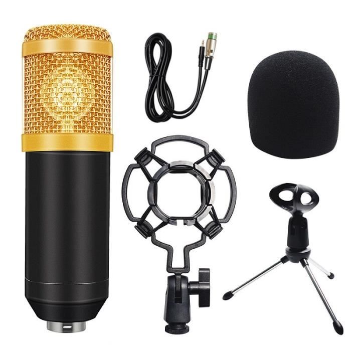 Kit de Microphone professionnel à condensateur Bm800, 5 fils de karaoké, micro avec support araignée de choc 4 -WGHY2557
