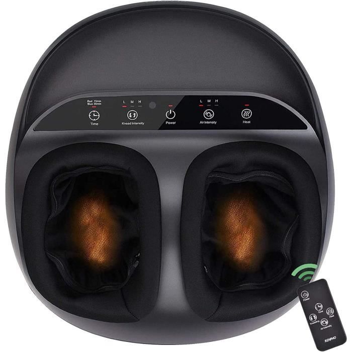RENPHO Massage Pieds Électrique Masseur Pieds Shiatsu Appareil de Massage Pieds avec Télécommande, Chauffant Infrarouge, Compression