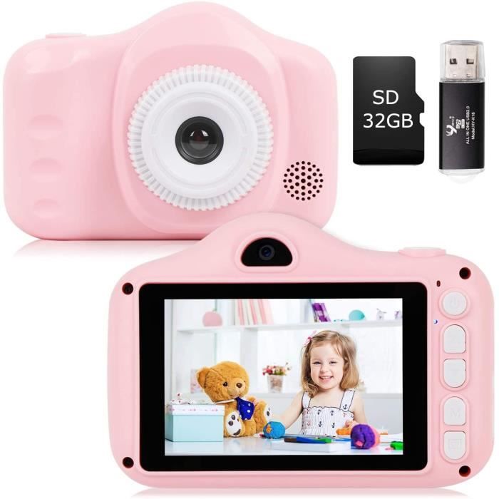 YUNKE Appareil Photo pour Enfants, Appareil Photo pour Enfants avec eacutecran de 3,5 Pouces 8,0MP 1080P HD pour Enfants de 2 agrav
