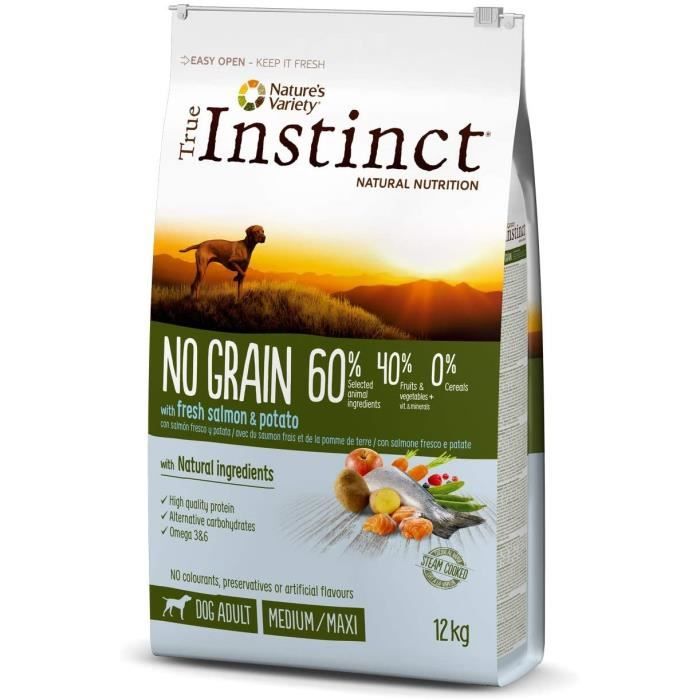 Nourriture pour chiens True Instinct sans Céréales Adult Medium-Maxi Saumon Nourriture pour Chien 2 kg 36280