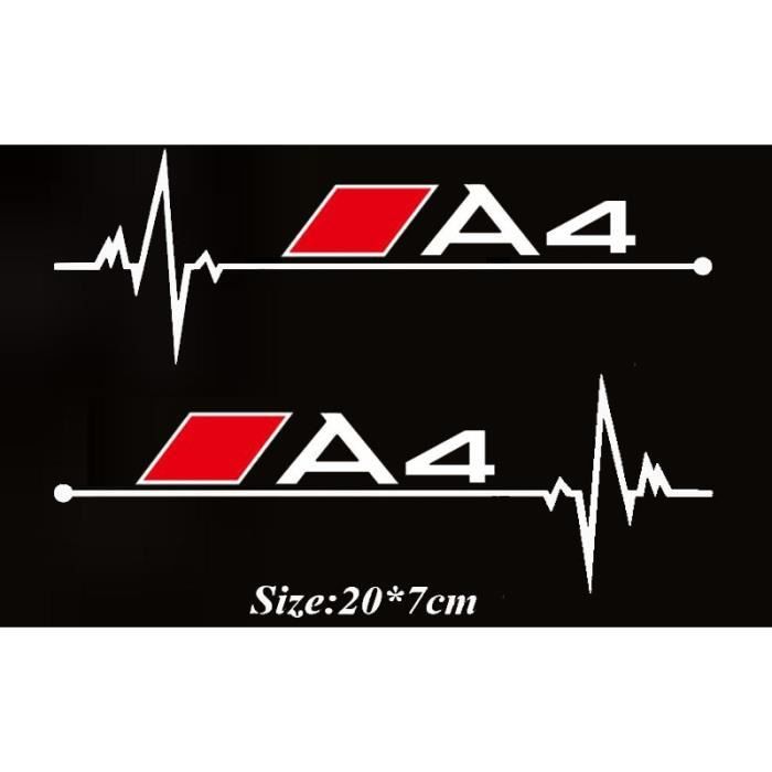 Pare-soleil,Autocollants pour fenêtres de voiture, 2 pièces, pour audi SLINE A1 S1 S3 8X A3 A4 B5 B6 B7 - Type A4