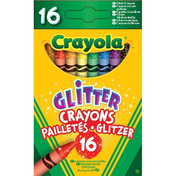 Paillettes, crayons de couleur 16-Pack