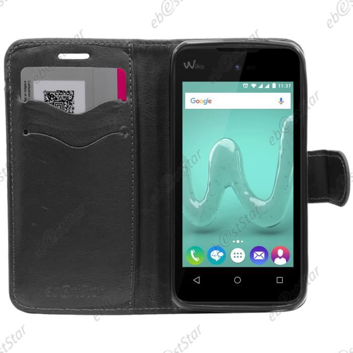 ebestStar ® Coque Portefeuille support Folio pour Wiko Sunny 2, Couleur Noir