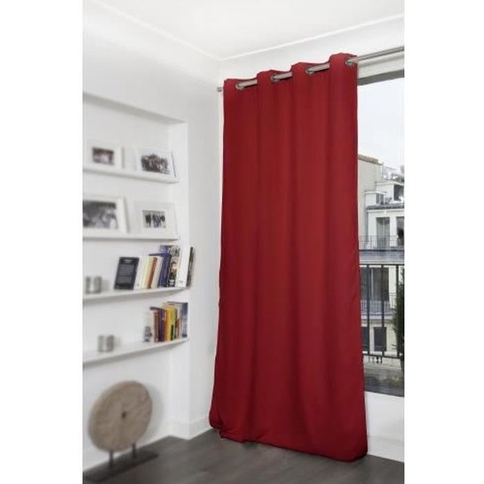 Rideau Occultant et Thermique MOONDREAM Rouge 145 x 260 cm