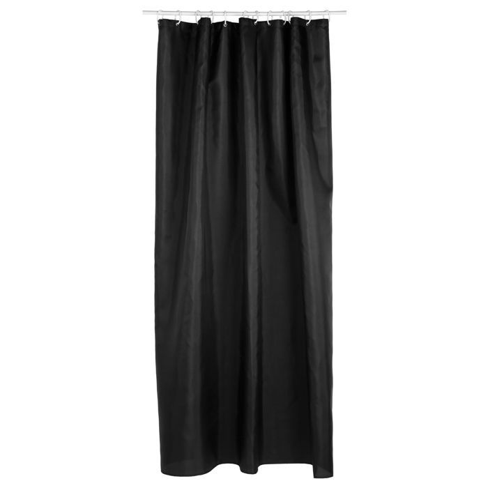 Rideau de douche - Polyester - 180 x 200 cm - Noir
