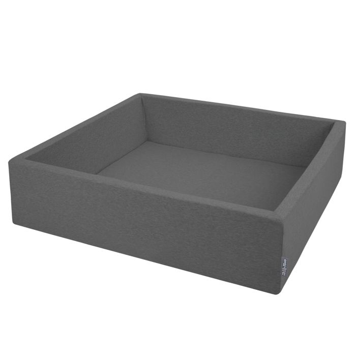 KiddyMoon Piscine À Balles 120X30cm-Sansballes Grande Carré Pour Bébé, Fabriqué En UE, Gris Foncé: Gris-Blanc-Turquoise