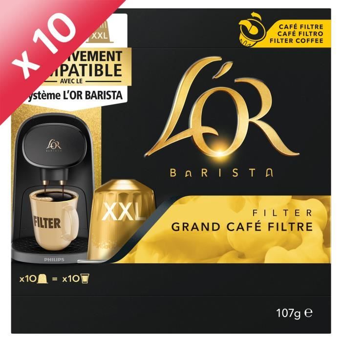 L'Or Barista Café - 50 Capsules Grand Café Filtre Intensité 5 - Compatibles L'Or Barista (lot de 5 x 10 Capsules)