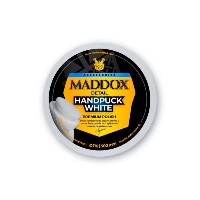 MADDOX DETAIL - HANDPUCK WHITE. Disque en mousse dure et à pores fins pour une application manuelle facilitée du polissage.