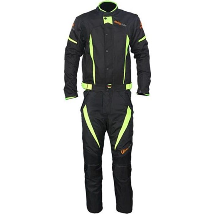 Combinaison (Veste+Pantalon) de moto d’hiver unisexe anti-chute imperméable de cyclisme course racing