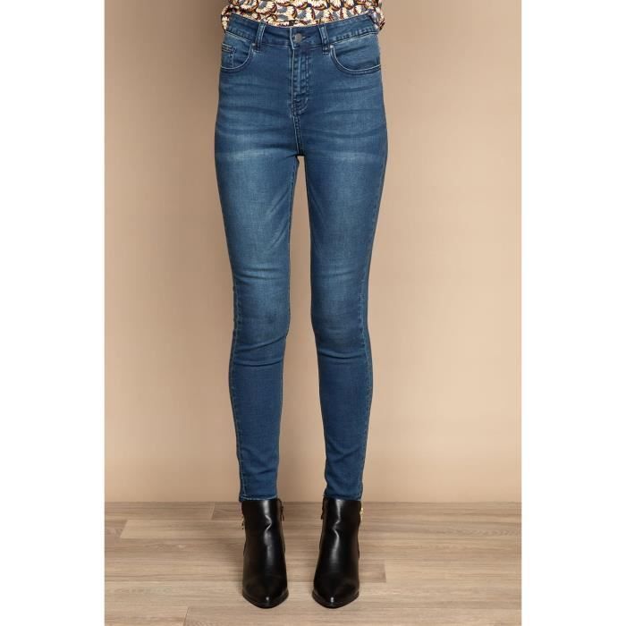 DEELUXE Jean slim taille haute LENNY Blue Denim