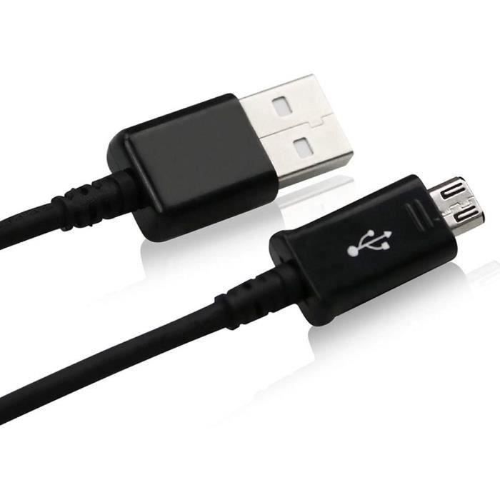 2 Câbles Micro USB de recharge et de Transfert pour Tablette SAMSUNG Galaxy Tab A 2016 ( 1 mètre + 3mètres -Noir )