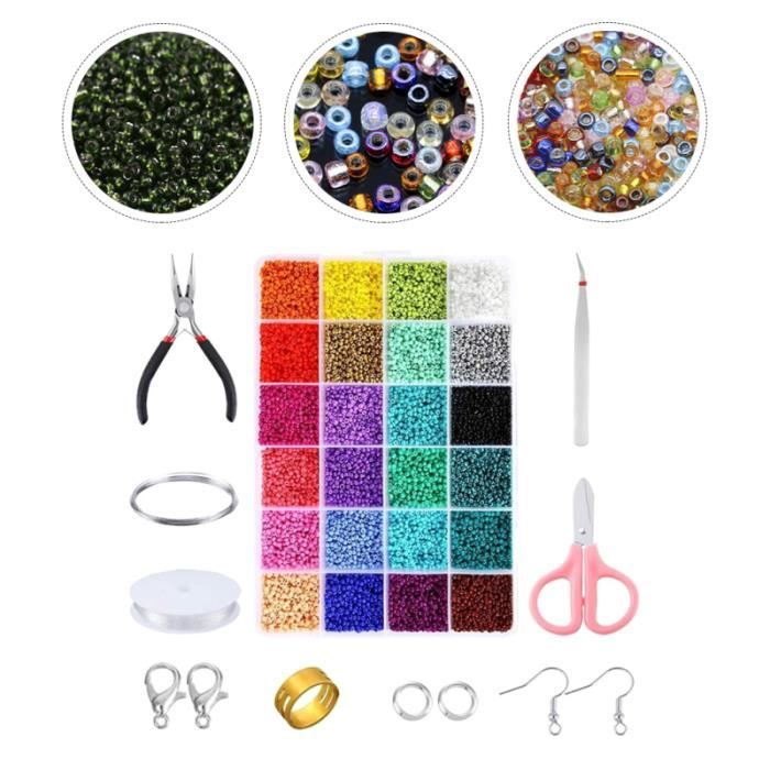 1 ensemble de perles de verre à bricoler soi-même accessoires pour faire un collier des bracelet - gourmette - jonc bijoux