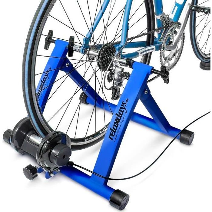 Relaxdays Home trainer vélo pliable 6 niveaux de résistance entraînement 26-28 pouces 120 kg max, vert - 4052025038168