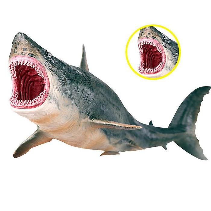 Figurine Mégalodon JOKFEICE - Jouet Requin Réaliste Peint à La Main - Pour Collection, éducatif, Décoration Gâteau