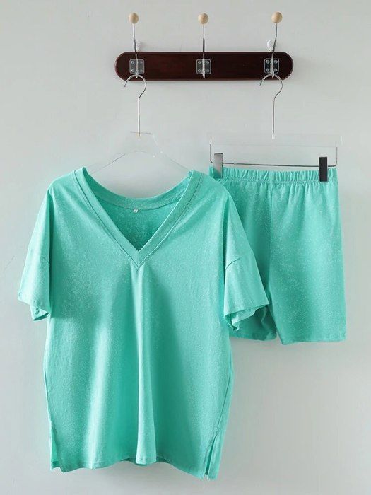 Ensemble Fille Été - T-shirt Volants & Short Élastique - 2 Pièces Coton - Loisir, Vacances - 6-14 Ans - Arshiner
