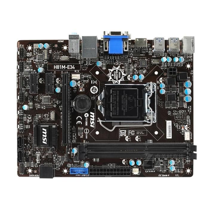 Carte mère MSI H81M-E34 Intel H81 LGA 1150 2xDDR3 SDRAM 16 Go Micro ATX - Msi