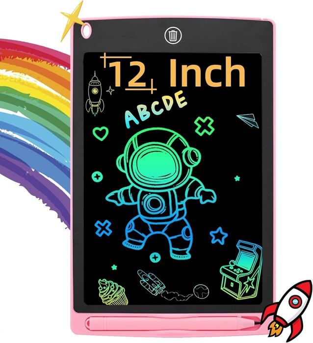 16 Pouces Tablette d'écriture LCD Rechargeable, Portable Tablette Dessin Enfant Effaçable Écriture, Dessin et liste de mémorisation Ardoise Magique Educatif Cadeau pour Enfants Jouets Noirs