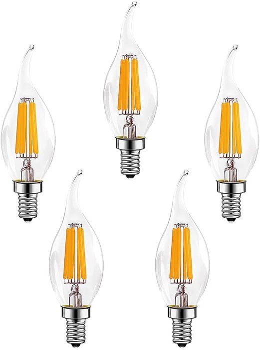 5 Pièces E14 6W Ampoules à Filament LED à Intensité Variable 600LM Blanc Chaud 2700K Ampoule à Bougie Rétro C35 Économie Dénergie