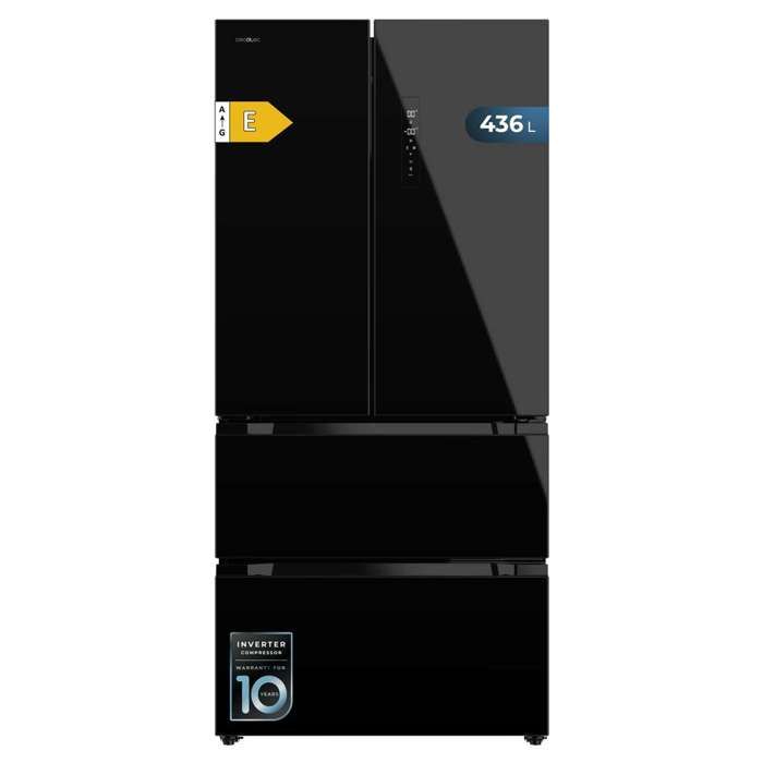 Cecotec Refrigerateur Congelateur 4 Portes Française Bolero CoolMarket FD 436 Black Glass E. Réfrigérateur 436L verre noir Cecotec Refrigerateur Congelateur 4 Portes Française Bolero CoolMarket FD 436 Black Glass E. Réfrigérateur 436L verre noir