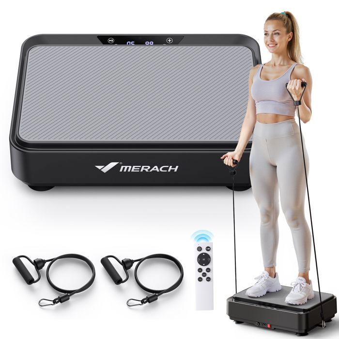 Plateforme Vibrante Bonplus BP - 99 Niveaux D'Intensité Avec Télécommande Et Bandes Élastiques