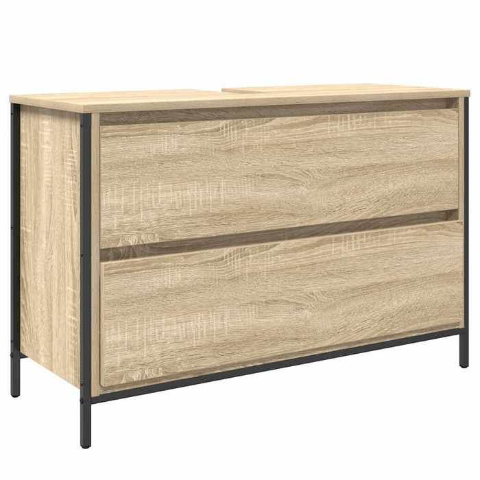 578195& Meuble salle de bain - Haut de gamme - lavabo tiroirs chêne sonoma 90x345x60 cm